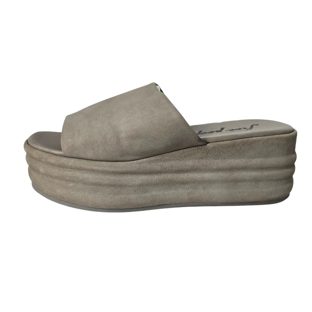 Free People Platform Slides EU 38 US 7.5 Leather Chunky Minimalist Sandals #1590